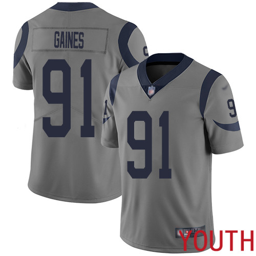 Los Angeles Rams Limited Gray Youth Greg Gaines Jersey NFL Football #91 Inverted Legend